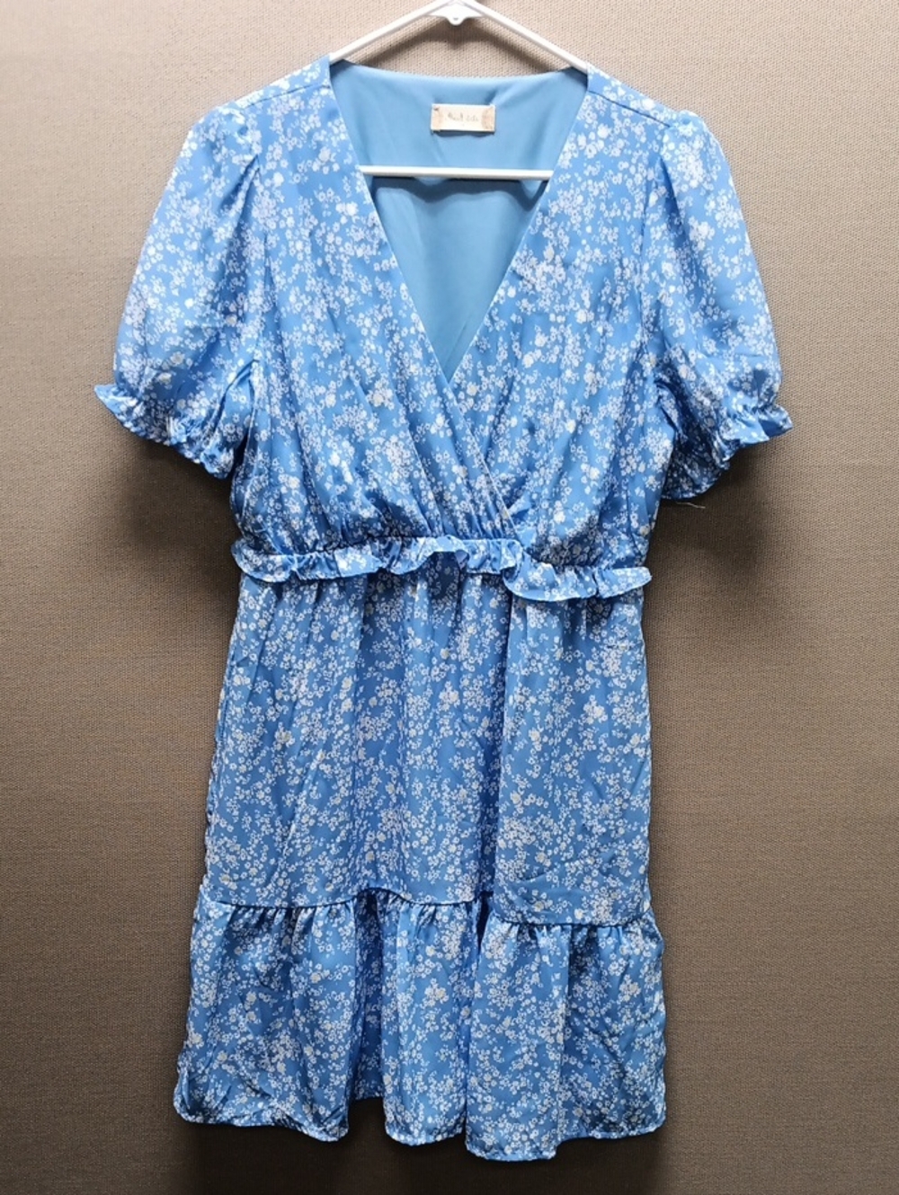 Altar'd State Blue Floral Wrap Mini Dress